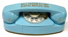 1962 SEATTLE WORLDS FAIR Bell System's PRINCESS TELEPHONE blue  s2