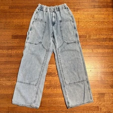 BDG Urban Outfitters Carpenter Jeans Womens S Small Light Wash Wide Leg Denim