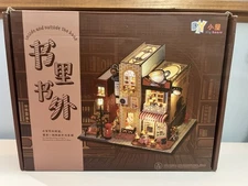 Inside & Outside the Book DIY Miniature House Kit – LED Book Cafe Model NEW