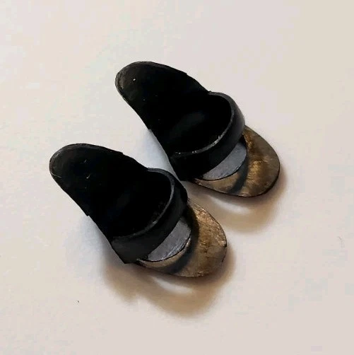 BARBIE HEELS 1960 SOLO IN THE SPOTLIGHT BLACK MULES REPRODUCTION DOLL SHOES - Image 3 of 3