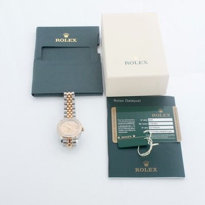 Rolex Datejust 178383 Midsize 31mm Diamond Bezel Diamond Dial Watch,Card,Book