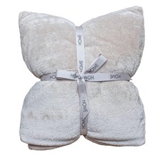 Beige Super Soft Fuzzy Warm Plush Cozy Flannel Fleece Throw Blanket 60x80 Inch