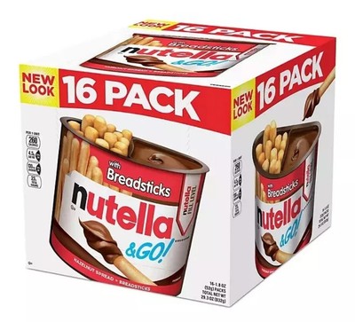 Nutella & GO! Hazelnut and Cocoa Spread With Breadsticks, 1.8 oz, 16 Pack