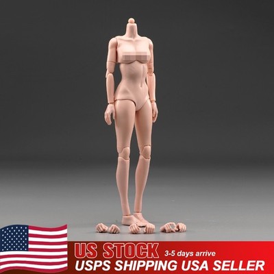 USA 1/6 Female Medium Breast Body 12inch Soft Pale Skin Action Figure Body Model