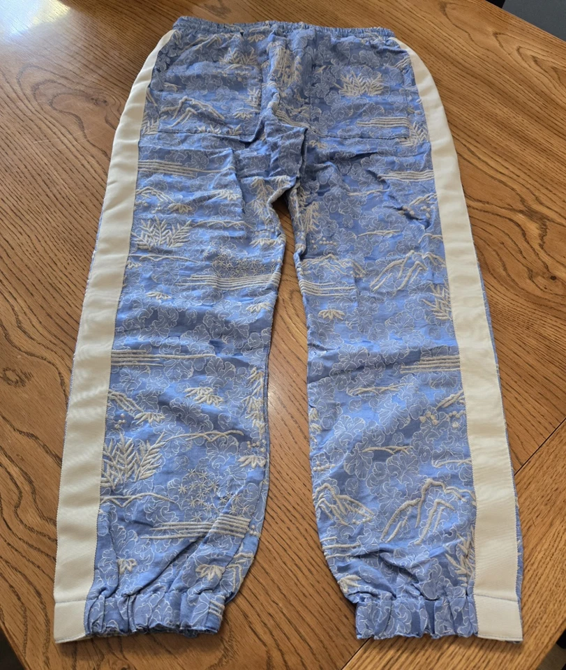 Pantalones estilo jogger azul teniente para mujer Johnny Was bordados crema talla XS Foto 2 de 3