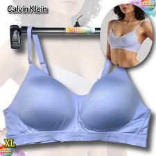 NWT Calvin Klein Women's XL Form To Body Lightly Lined Bralette QF7618 Blue