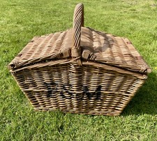 Large Fortnum and Mason Huntsman F&M Wicker Large Hamper Basket Genuine 