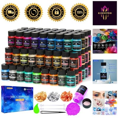 Artistic 63 Color Mica Powder Set - 10g Bottles for Nail Polish, Candles & More