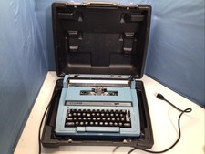 Vintage Blue Electra Smith-Corona Typewriter Working thumbnail