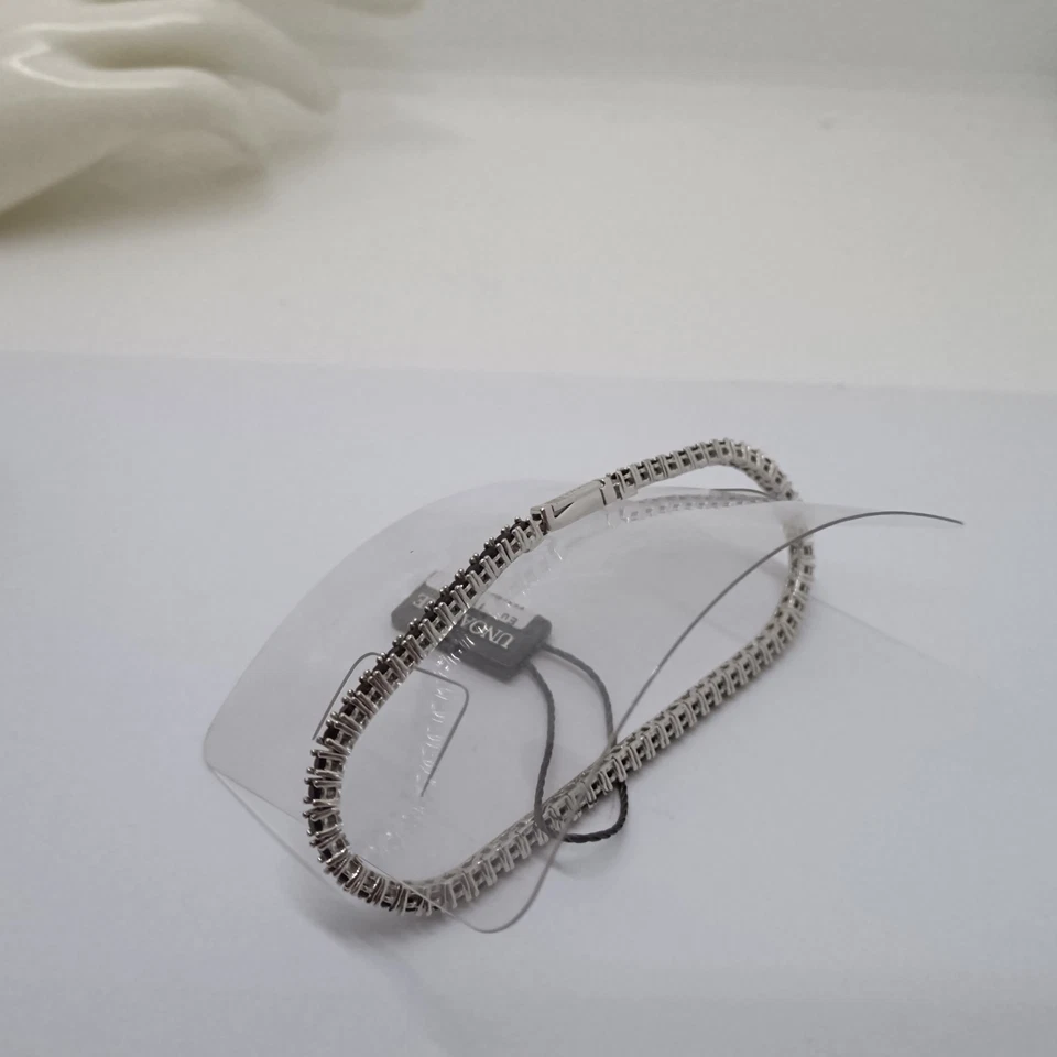 UNOAERRE BRACCIALE da uomo Tennis con zirconi neri in argento 925 (6384) - Immagine 4 di 4