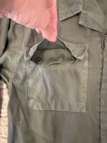 Tellason Jacket Mens Medium Green Cotton Military Field Utility Made In Italy image 13