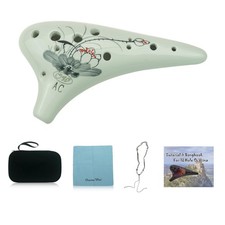 "Lotus" 12 Hole Ocarina, Alto C Ocarina,hand Painting Lotus