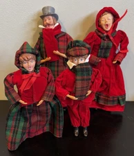 The Carolers Singing Quartet Father Mother Son Daughter Red Green Christmas Song