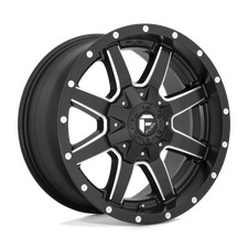 24x8.25 Fuel D538 Maverick Dually Rear Black Milled Wheel 8x210 -195mm