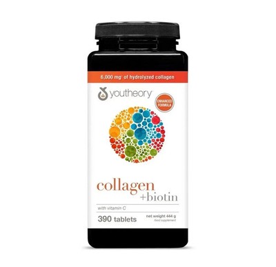 Youtheory Collagen + Biotin Advanced Packung mit 390 Tabletten