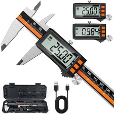 Preciva Digital Vernier Caliper USB-C Rechargeable, 150mm / 6inch Calipers Measu