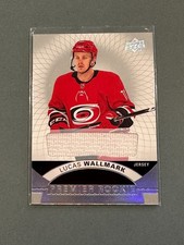 Lucas Wallmark 2017-18 UD Premier Rookie Game Used Jersey Carolina Hurricanes