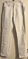 NWT!~7 For All Mankind Slim Illusion Kimmie Straight Luxe White Jeans~Wmns Sz 30