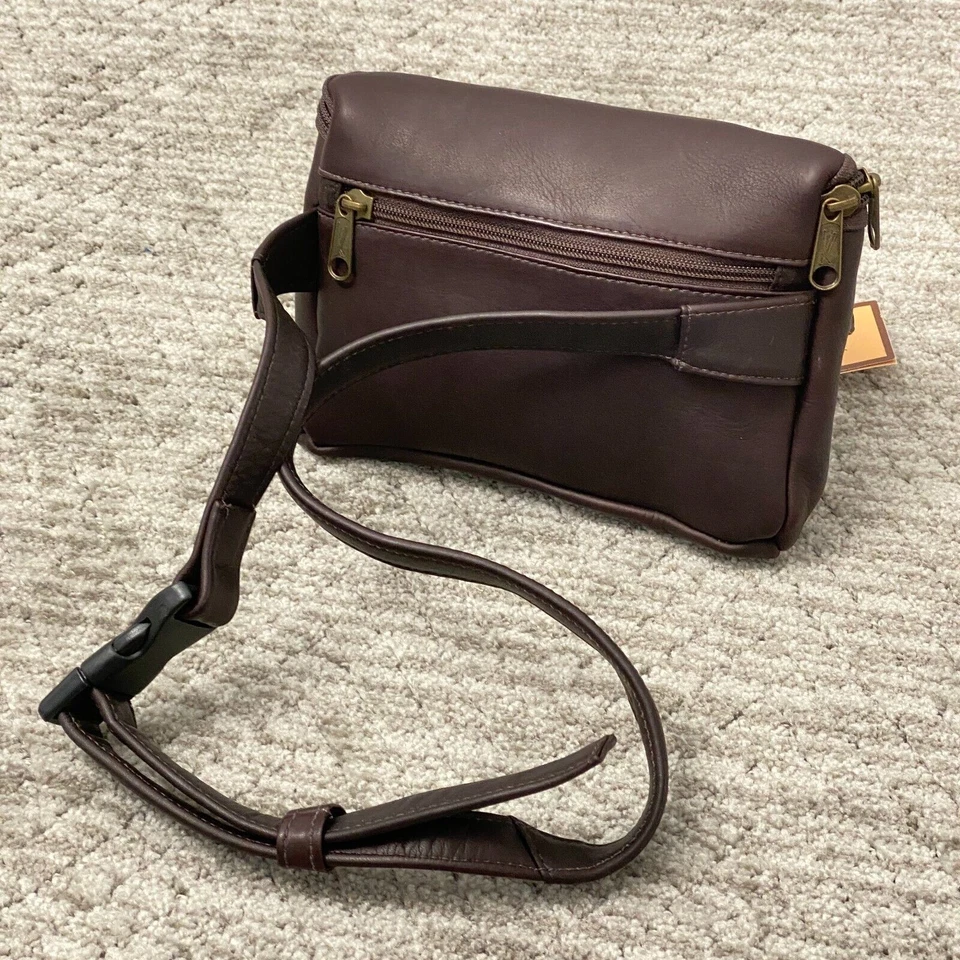 Riñonera de cuero para hombre David King cinturón vientre chocolate marrón oscuro nueva con etiquetas Foto 2 de 4