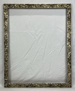 Antique Late 19th C Aesthetic Movement Silver Gilt Floral Frame 22 x 28 Opening