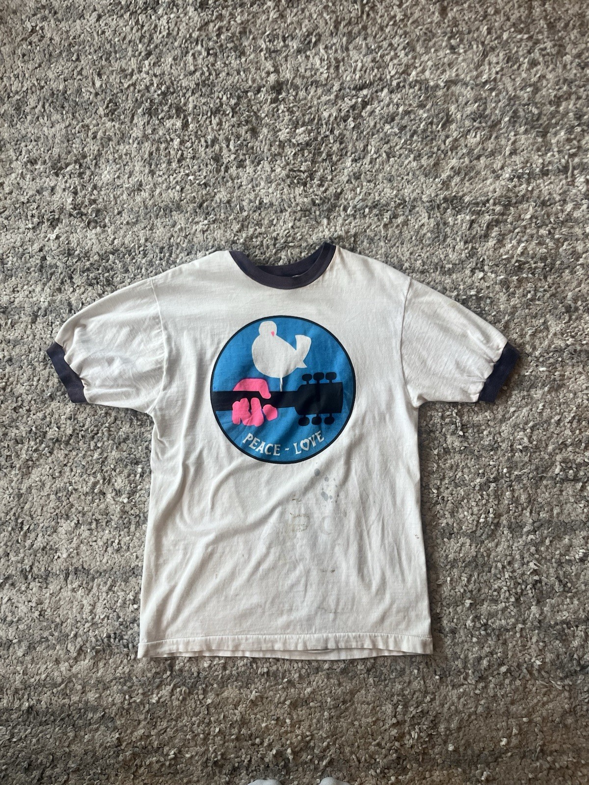 Rare Vintage 1970s Woodstock Live Concert T-Shirt Unseen Design