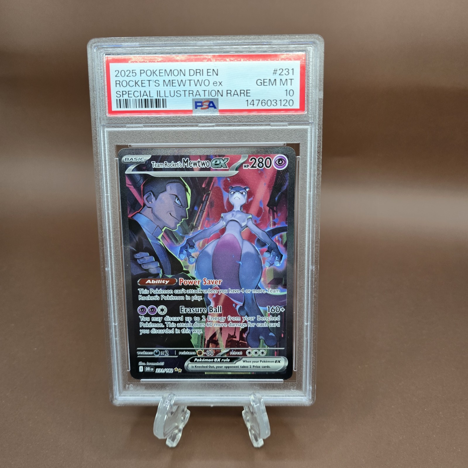 Pokemon 2025 Team Rocket's Mewtwo ex 231/182 SIR Destined Rivals GEM MINT PSA 10