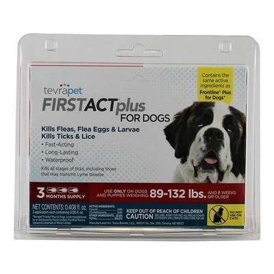 TevraPet FirstAct Plus for Dogs 89-132 lbs, 3 doses