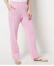 Candace Cameron Bure Sunkissed Regular Smocked Pant Size M Pink A488154