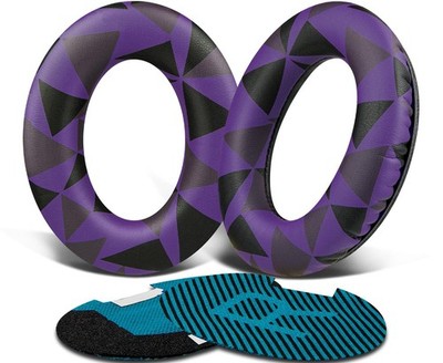 SoloWIT Protein Leather Earpads Cushions for Bose Headphones, Purple Black 
