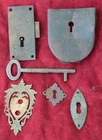 Old Lock Key Hole Cover Brass Lot Set Vintage