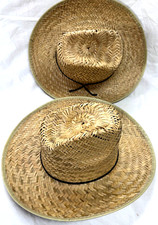 TWO VINTAGE WOVEN STRAW COWBOY STYLE HATS - MEXICO