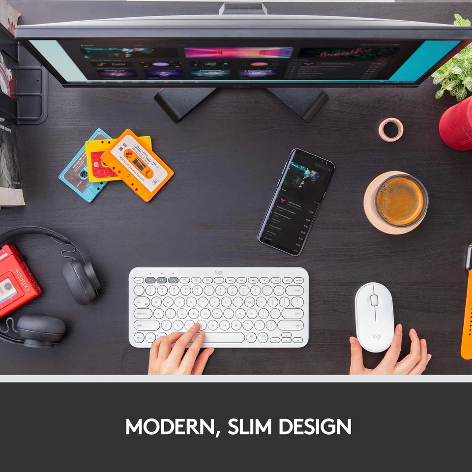 Logitech Pebble I345 Bluetooth Wireless Optical Silent Mouse, White, 1000 DPI - Image 2 of 4