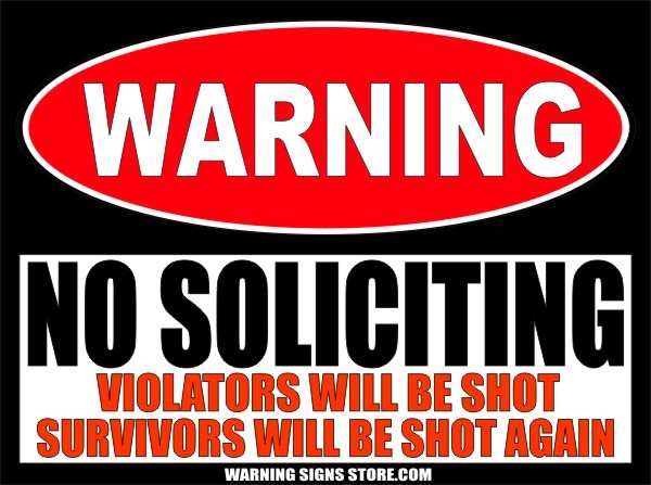 No Soliciting Sign Funny Metal Sign - Survivors Will Be Shot -9 