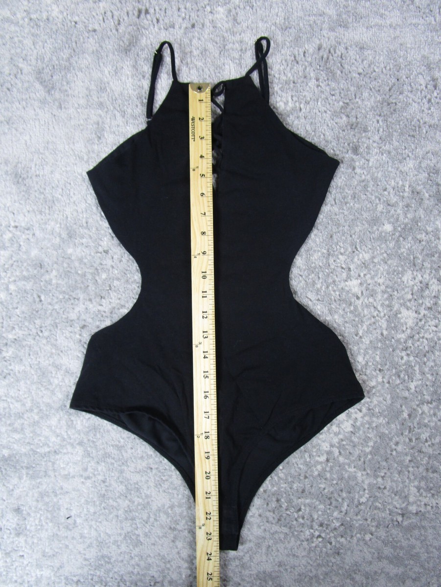 Forever 21 Suit Womens Small One Piece Bathing Black Solid