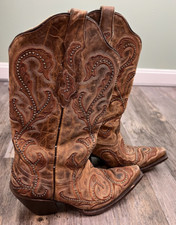 Corral Women's Studded Embroidered Cowboy Western Boots G1240 Snip Toe Size 7M