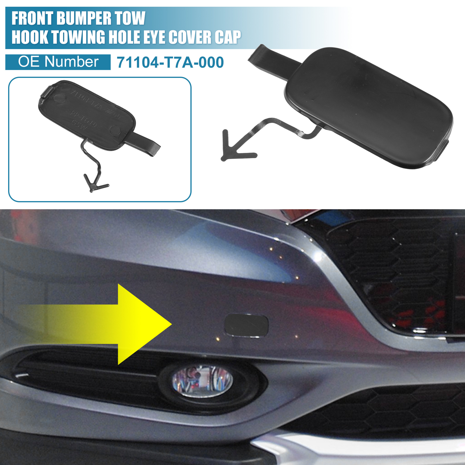 Car Front Right Bumper Tow Hook Cover Cap 71104T7A000 for Honda HRV