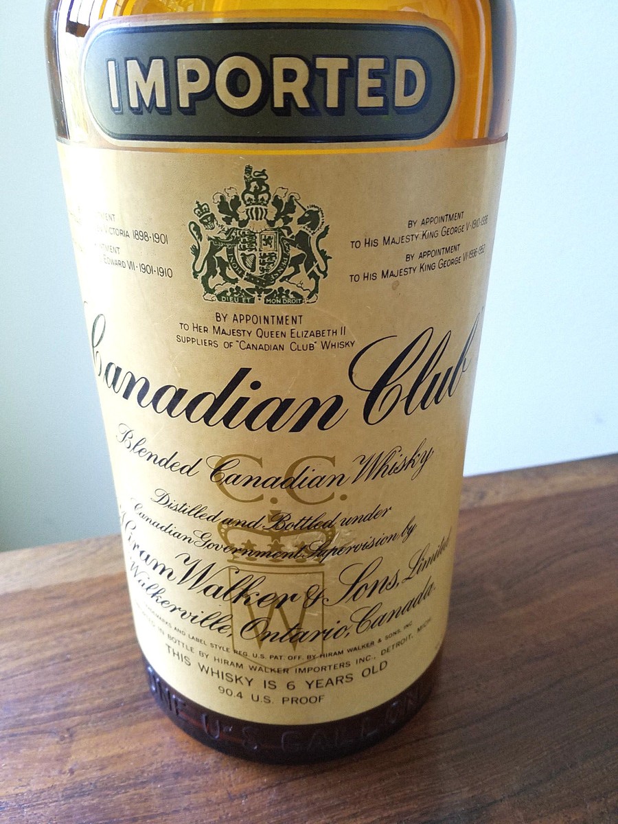 VINTAGE 1 GALLON HIRAM WALKER & SONS CANADIAN CLUB WHISKEY GLASS