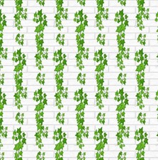 Dolls House Wallpaper 1/12  1/24 White Brick Background Green Trailing Ivy #861