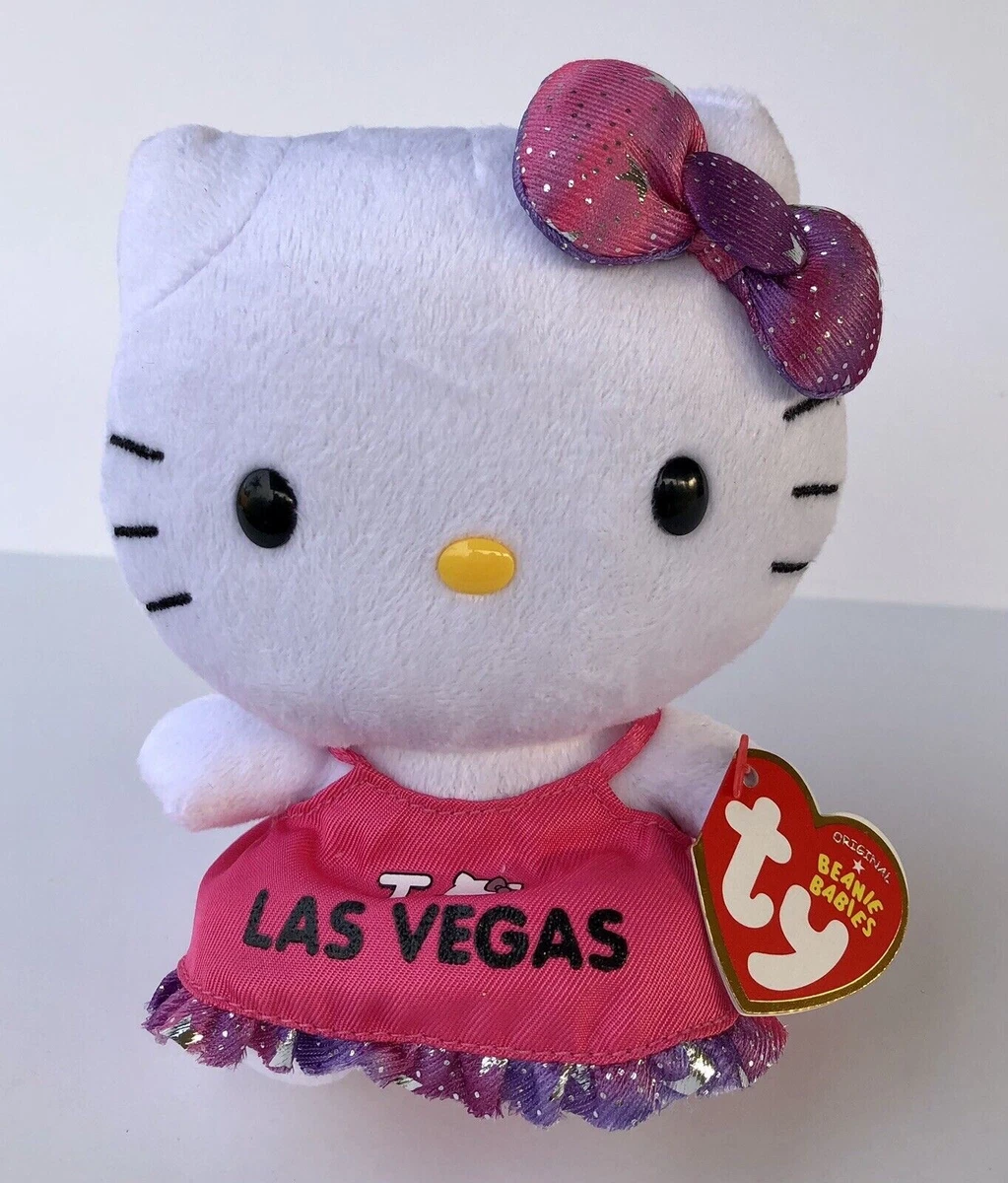 Ty Beanie Baby HELLO KITTY I LOVE LAS VEGAS Stuffed Plush New