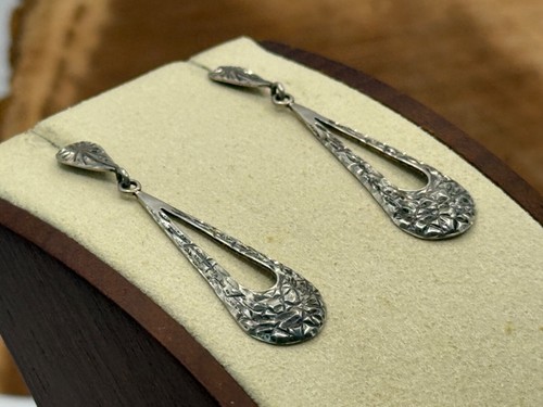 Vintage Halllmarked Sterling Silver Native Dangle Drop Earrings--1279.25 - Picture 2 of 6
