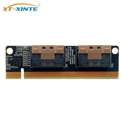 PCIe 4.0 x16 To 4 Port NVMe-Expansion Card PCI-E 4.0 16xTo SlimSAS 8i x2 SFF8654