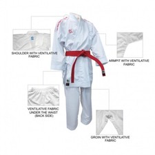 Wkf Geprüft 170ml Karate1 Premier Kinder Ultra Leicht Gi Rot Kämpfer Anzug