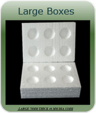 45 X 6 HOLE LARGE POLYSTYRENE EGG BOXES HATCHING/INCUBATION CHICKEN