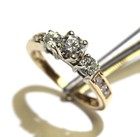GIA 14k yellow gold .94ct 3 stone round diamond engagement ring 3.5g estate 6 — photo 6