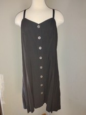 Express Black Sleeveless Dress, Button Accents And Adjustable Straps NEW Size XL