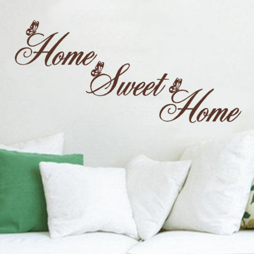BRAUN HOME SWEET HOME WANDPAPIER AUFKLEBER VINYL SPRICHWORT ZITAT WANDBILD AUFKLEBER UK - Bild 1 von 4