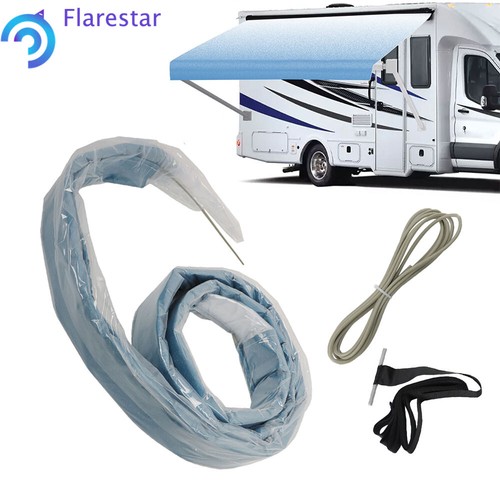 Toldo RV tela azul calidad premium vinilo resistente a la intemperie toldo exterior 9-12 pies - Imagen 2 de 11