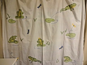 Pottery Barn Kids Frogs Dragonflies Lily Pads Shower Curtain Guc