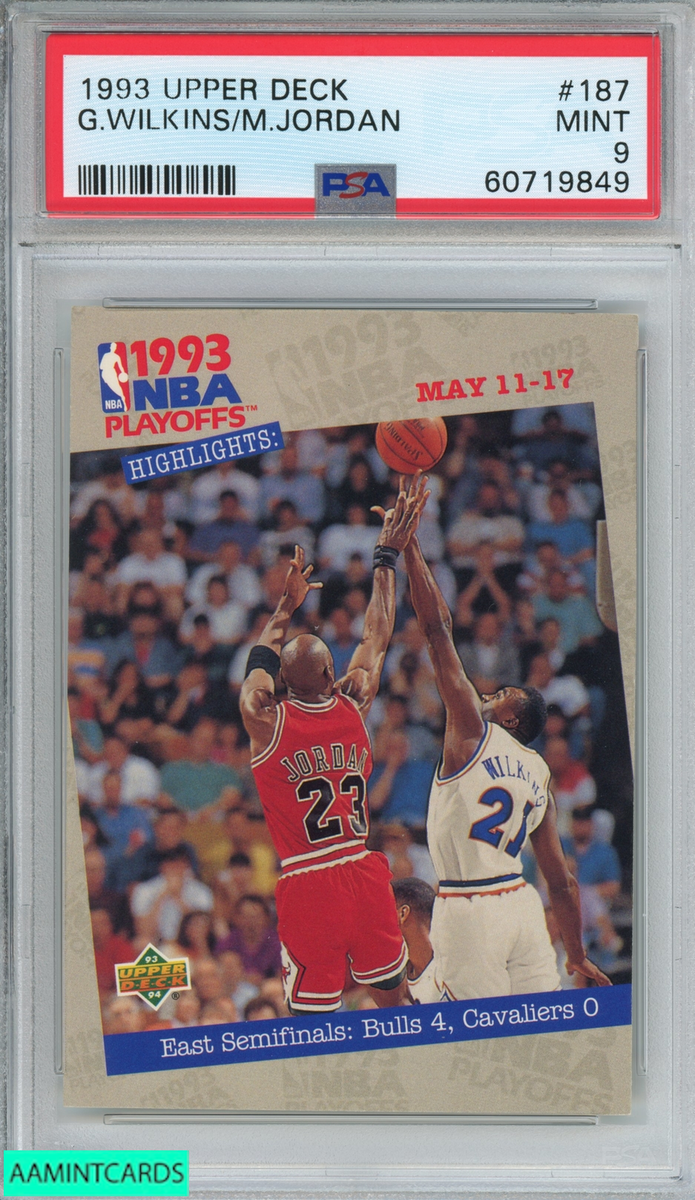 1993 UPPER DECK GERALD WILKINS MICHAEL JORDAN #187 HOF PSA 9 MINT