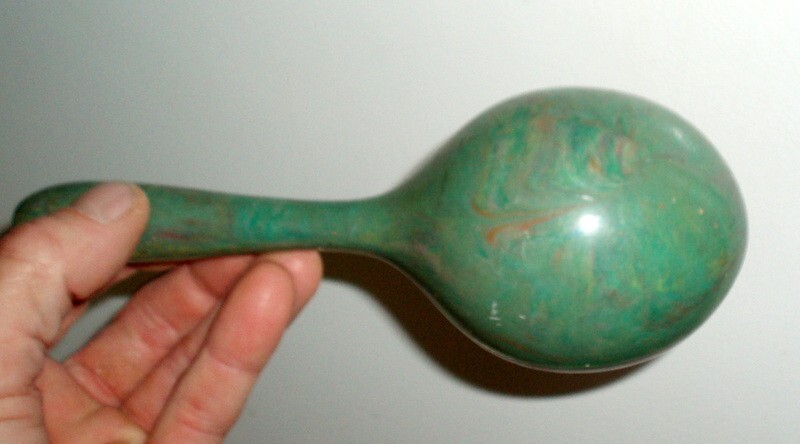 Bakelite Rattles BAKELITE ?? SWIRLED MARBLE MARACA ANTIQUE MUSICAL INSTRUMENT BABY ...
